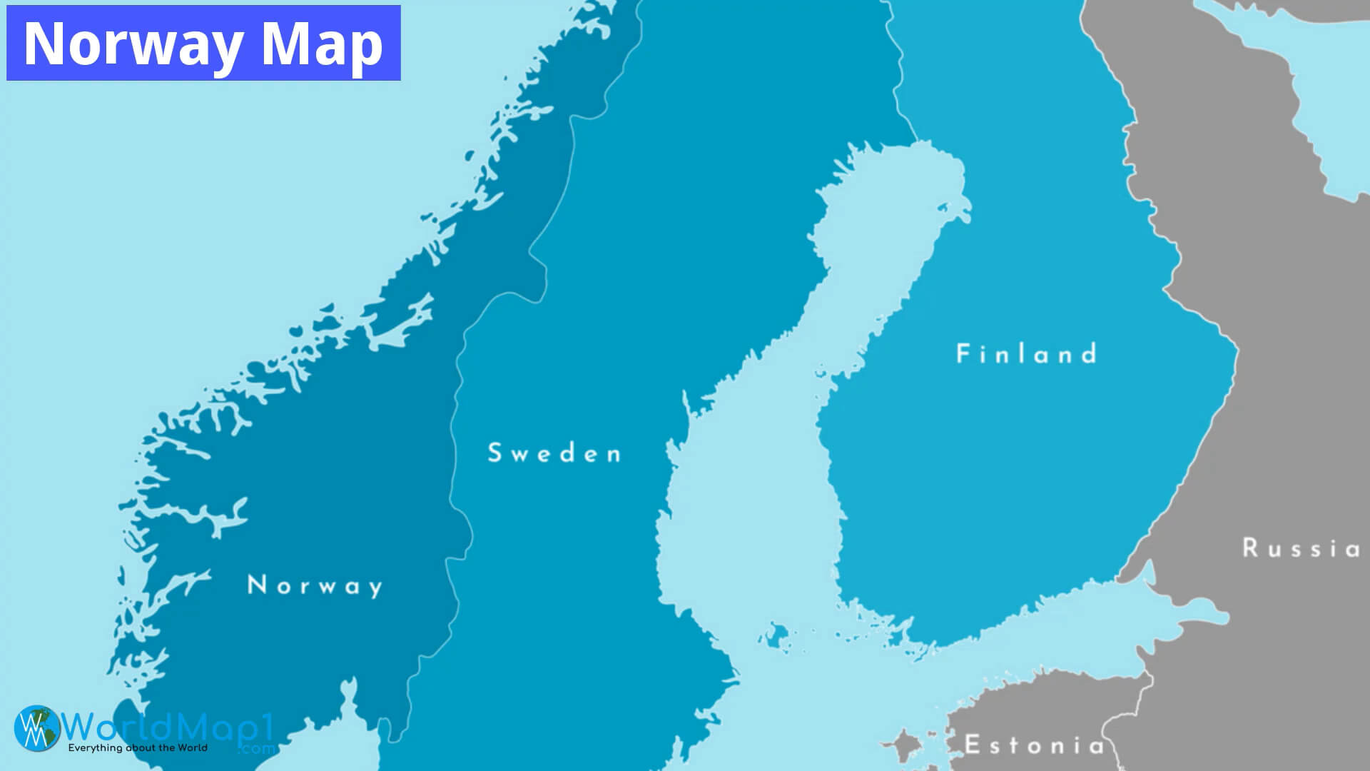 Norway Map with Scandinivian Countries